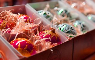 Boxes of Christmas Ornaments