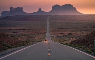 Driving across the desert