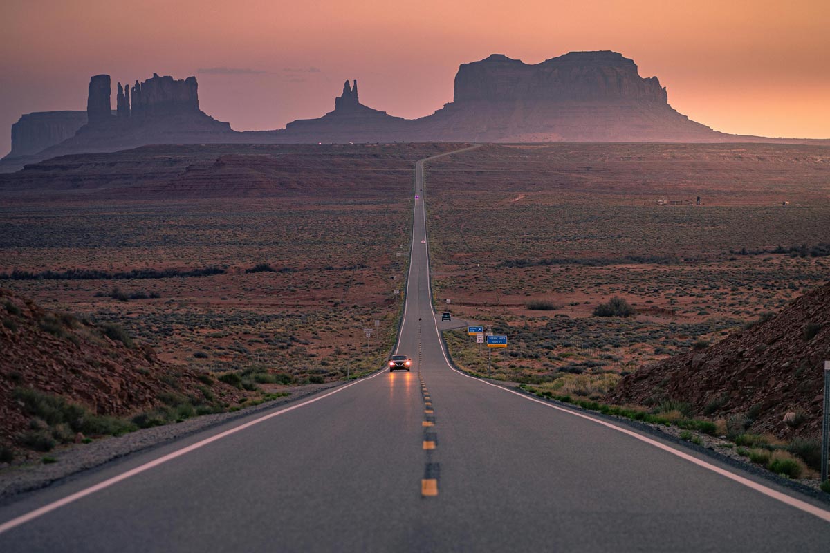 Driving across the desert